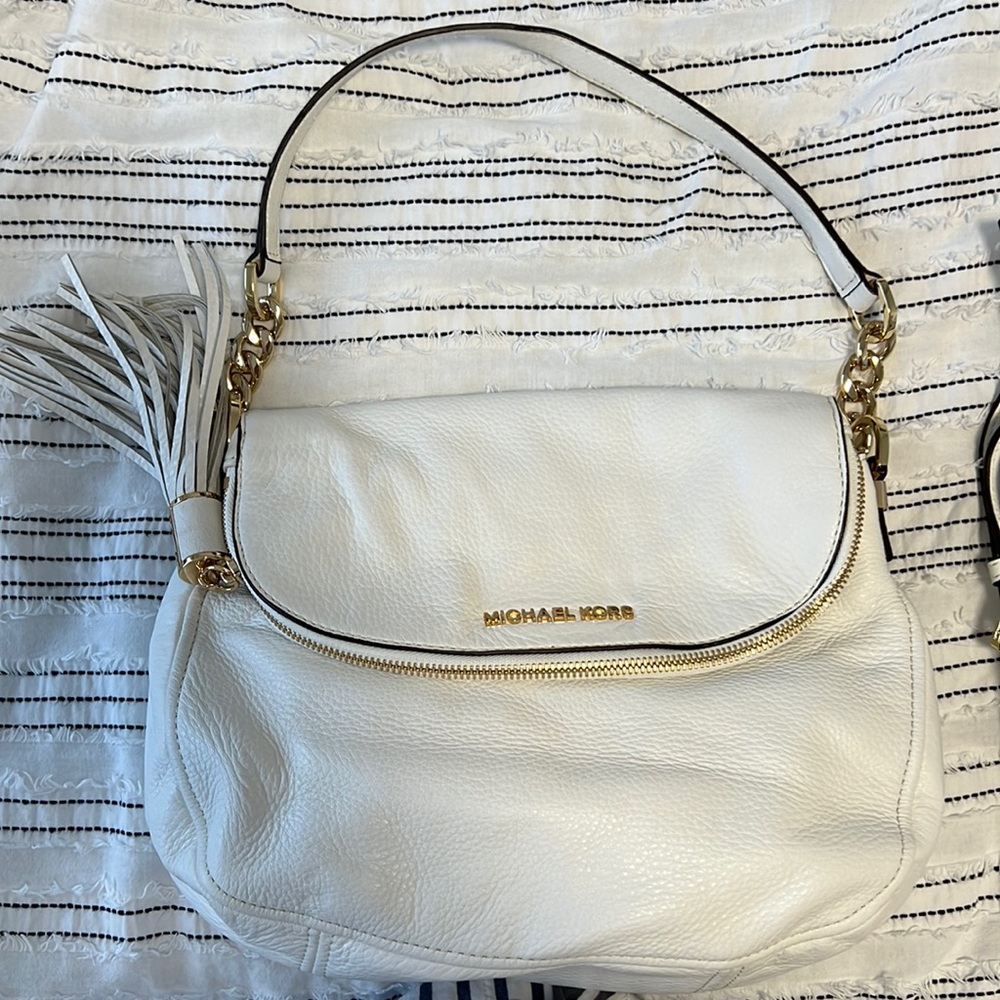Beautiful white Michael Kors bag so soft double strap